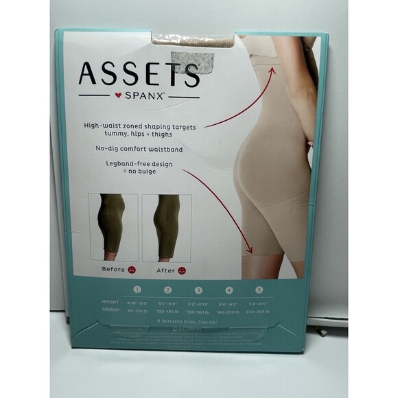 Assets By Spanx High Waist Shaper Short In Nude Sz 1 New - Picture 4 of 6